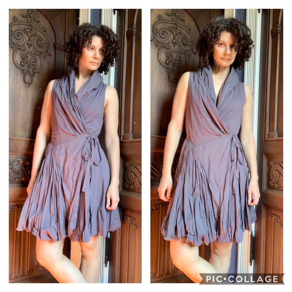 Elan Beautiful Wrap Dress in Grey